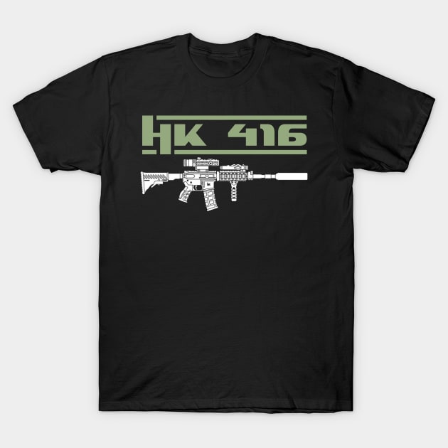 Assault Rifle HK 416 Sopmod 1 T-Shirt by Aim For The Face